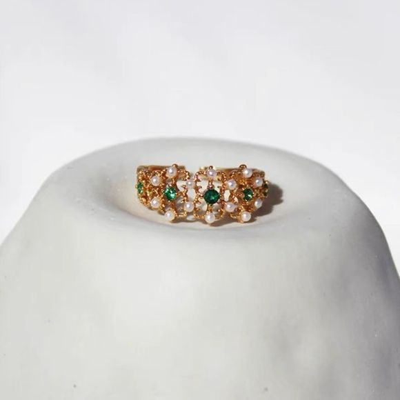 CLOSING SALE! 18K Gold Plated Adjustable Retro Inspired Ring - Picture 3 of 6